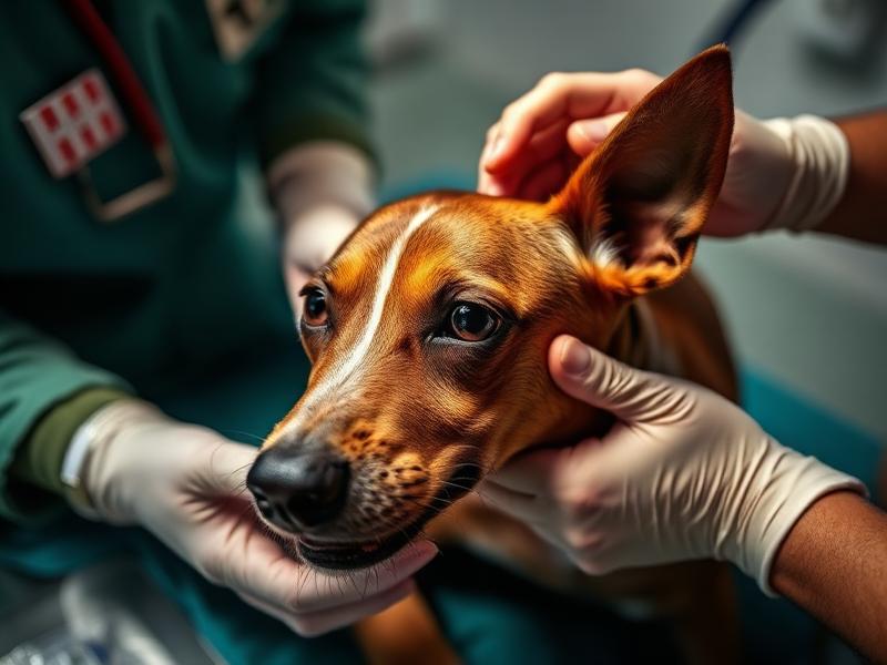 Dog receiving medical treatment